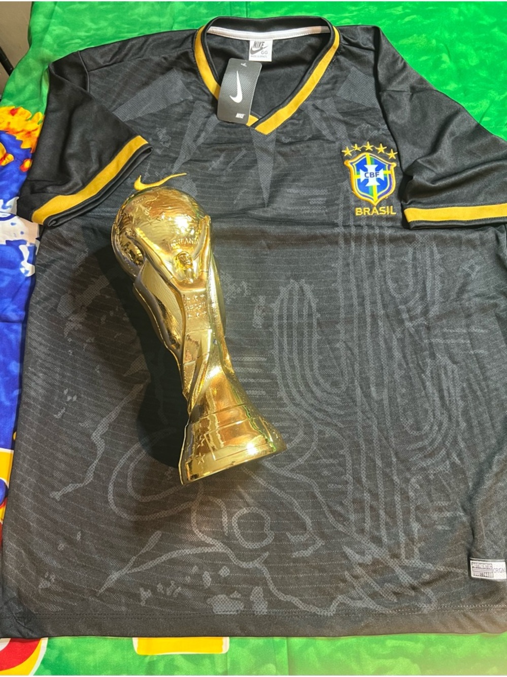 Black and Gold Brazil Soccer Jersey
